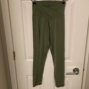 Aerie crossover leggings, green, size M